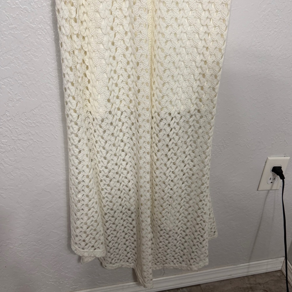 Xhilaration Ivory Crochet High Low Maxi Dress Sleeveless Boho Cream Small - Picture 8 of 8